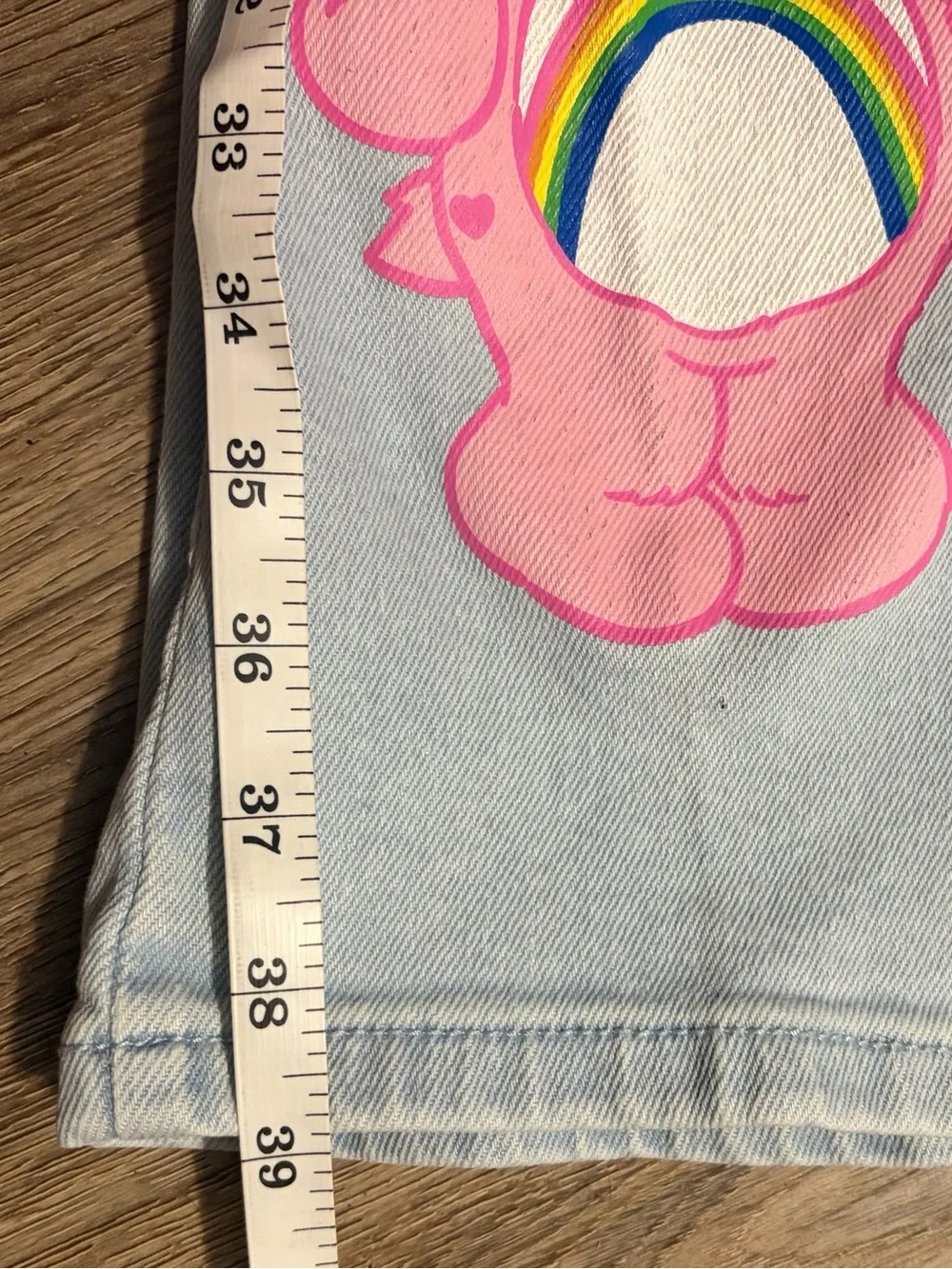 Justice -  Light Wash Jeans with Pink Care Bears Appliqué - Size 16